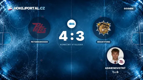 Peterborough – Brantford 4:3 (OHL), Adam Novotný